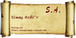 Simay Azár névjegykártya